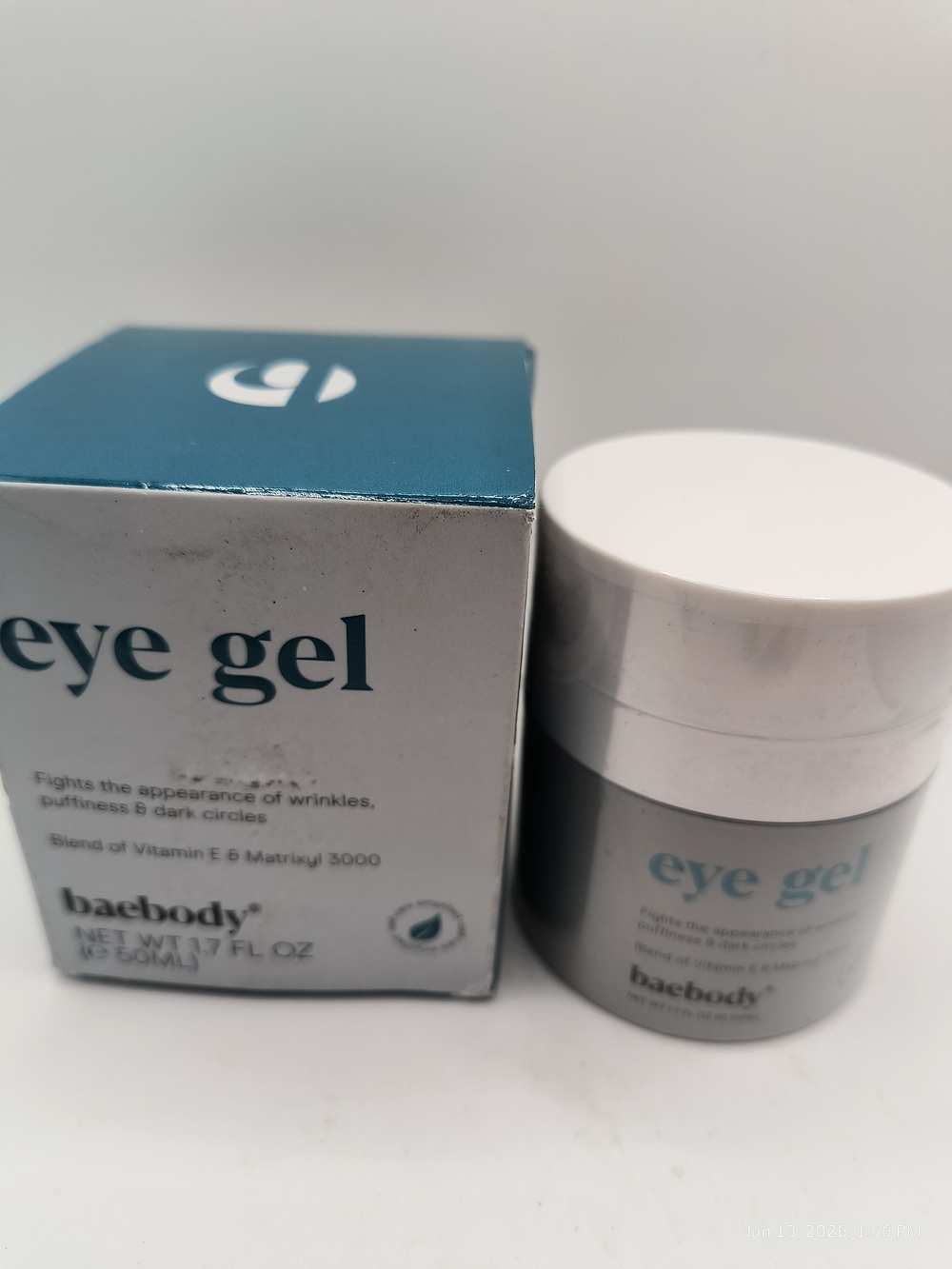 Baebody Eye Gel Vitamin E Matrixyl 3000 Anti-Aging 1.7oz/50mL Exp 11/26 Sealed